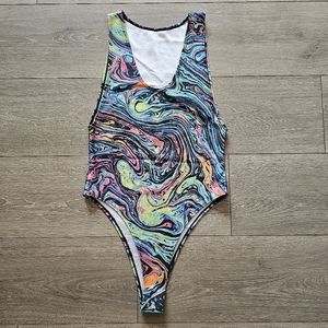 Freedom Rave Wear Day Trippin Thong Bodysuit